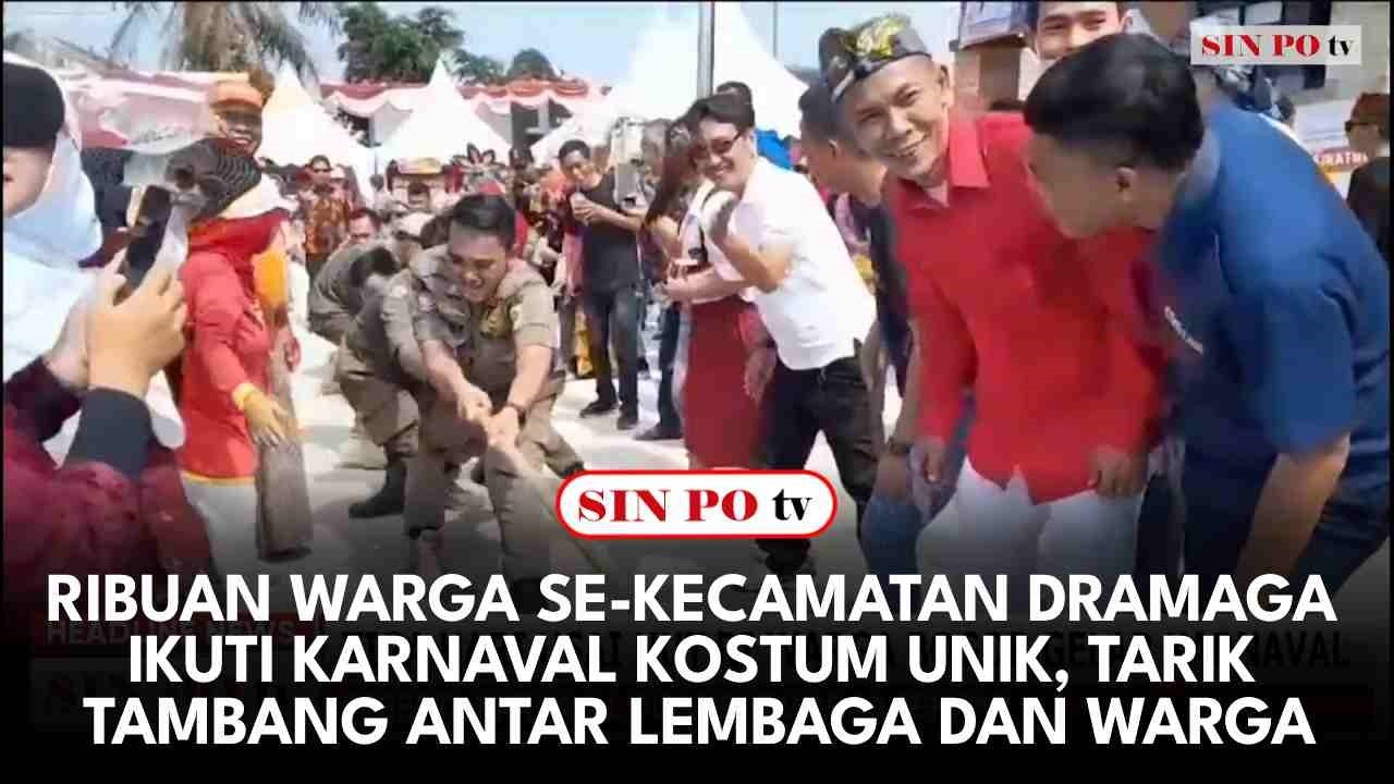 Ribuan Warga Se-Kecamatan Dramaga Ikuti Karnaval Kostum Unik, Tarik Tambang Antar Lembaga Dan Warga