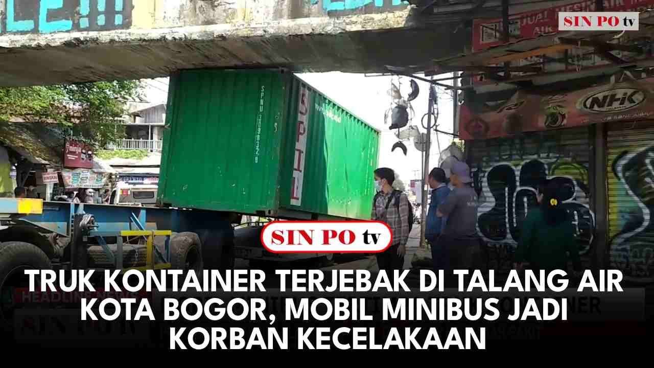 Truk Kontainer Terjebak di Talang Air Kota Bogor, Mobil Minibus Jadi Korban Kecelakaan