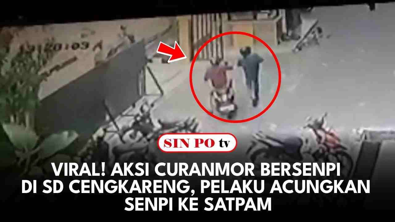 Viral! Aksi Curanmor Bersenpi Di SD Cengkareng, Pelaku Acungkan Senpi Ke Satpam