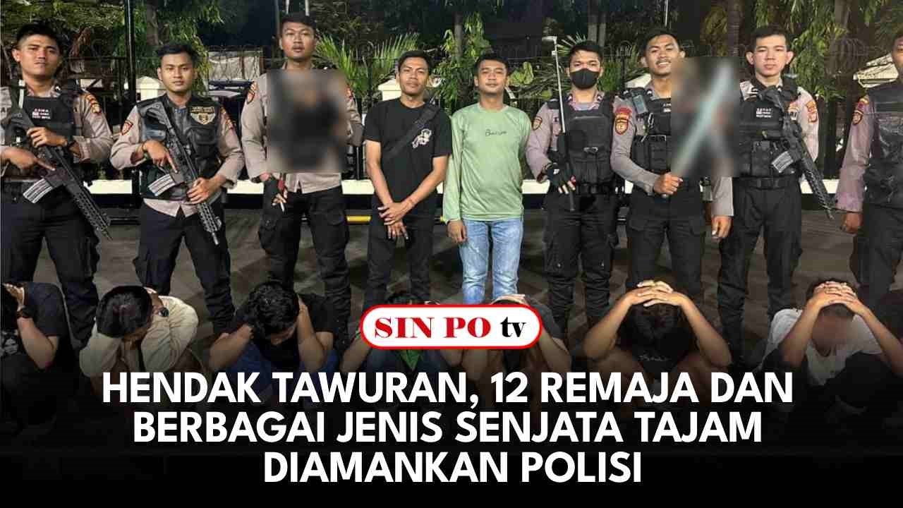 Hendak Tawuran, 12 Remaja dan Berbagai Jenis Senjata Tajam Diamankan Polisi