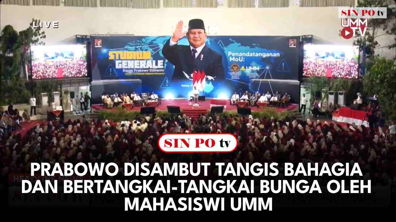 Prabowo Disambut Tangis Bahagia Dan Bertangkai-Tangkai Bunga Oleh Mahasiswi UMM