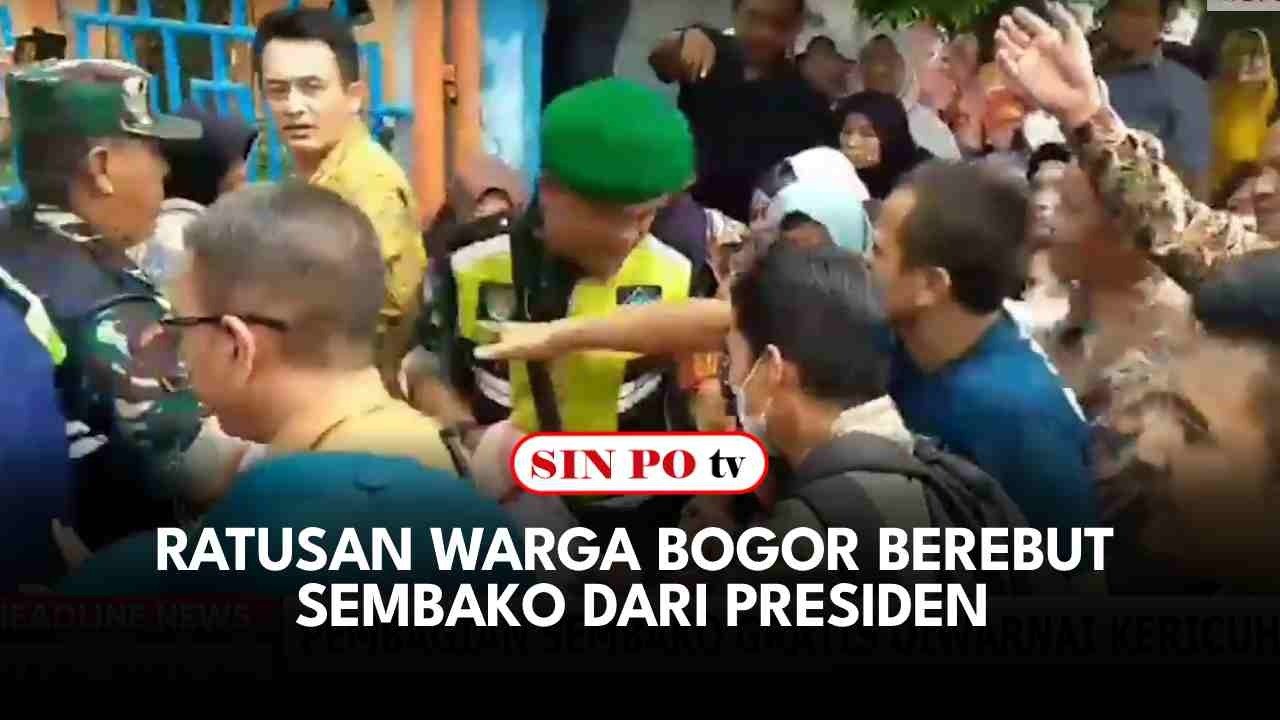 Ratusan Warga Bogor Berebut Sembako Dari Presiden