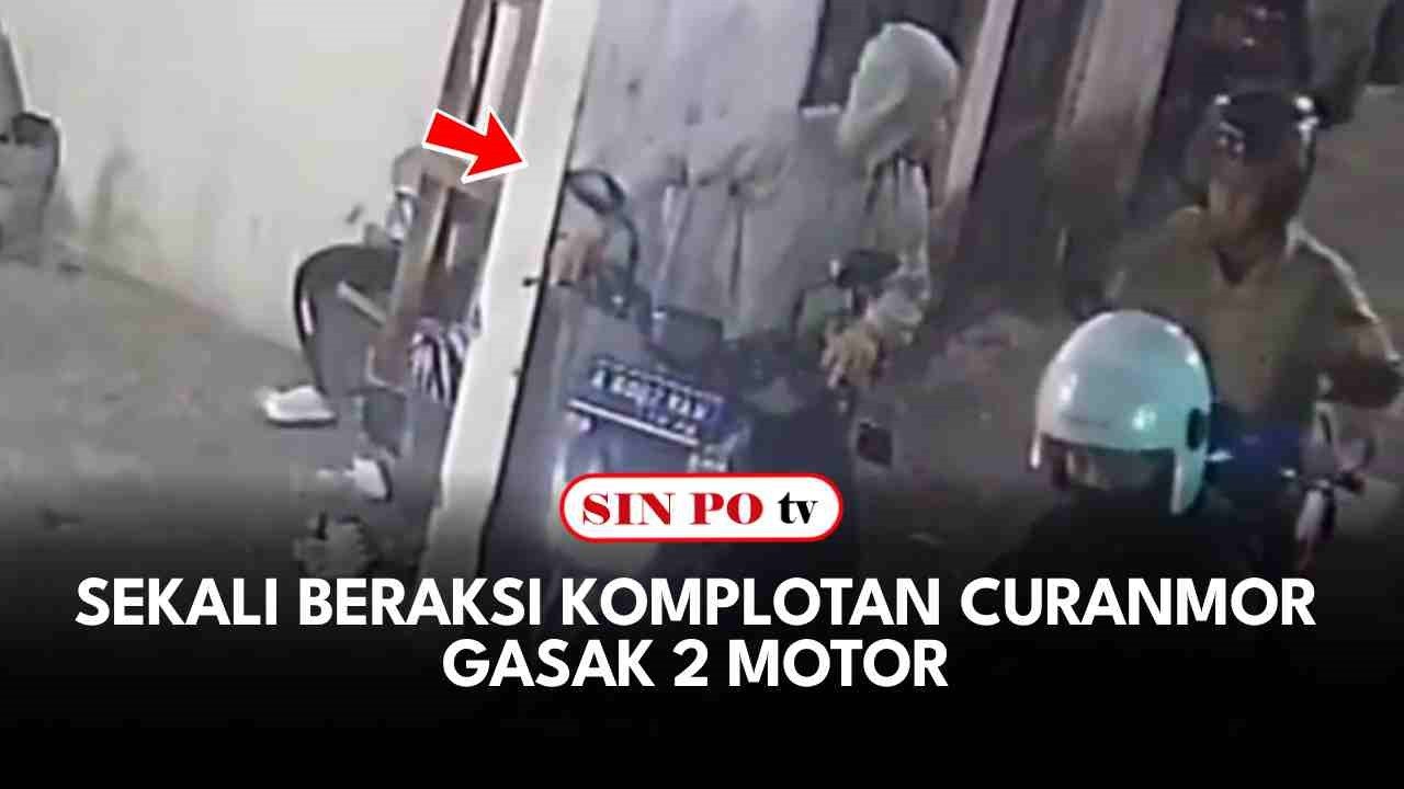 Sekali Beraksi Komplotan Curanmor Gasak 2 Motor Terekam CCTV