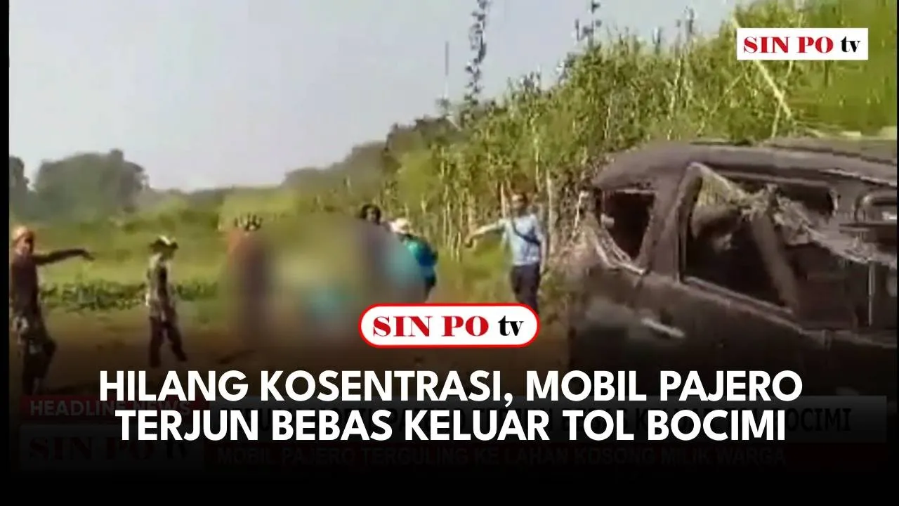 Hilang Kosentrasi, Mobil Pajero Terjun Bebas Keluar Tol Bocimi