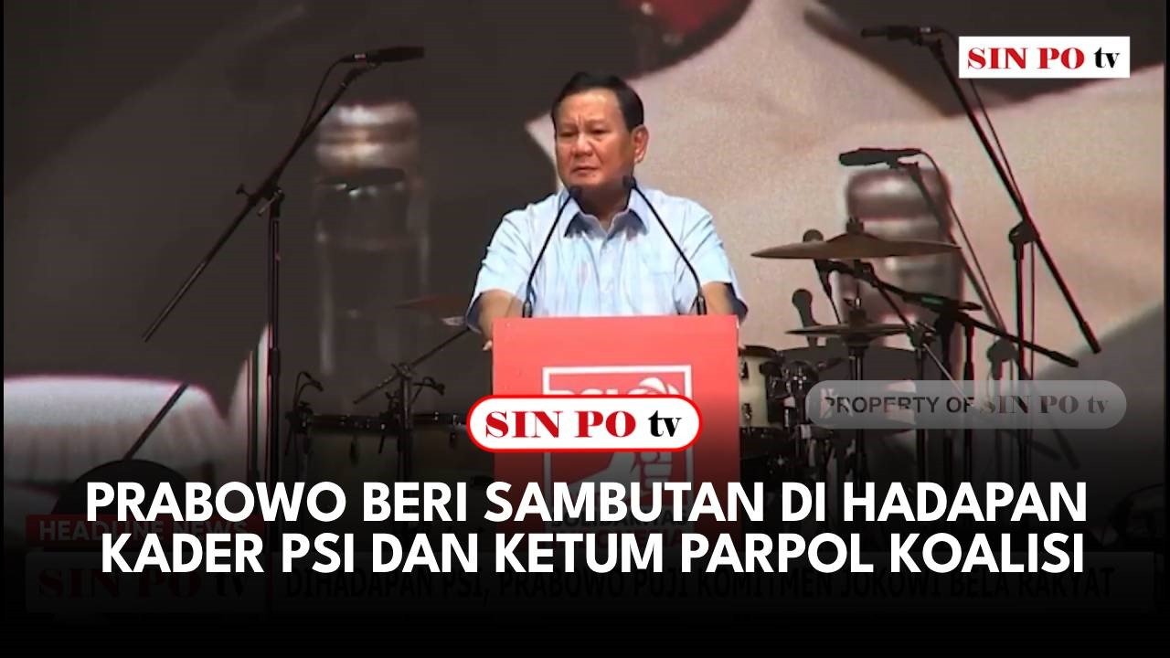 Prabowo Beri Sambutan Di Hadapan Kader PSI Dan Ketum Parpol Koalisi