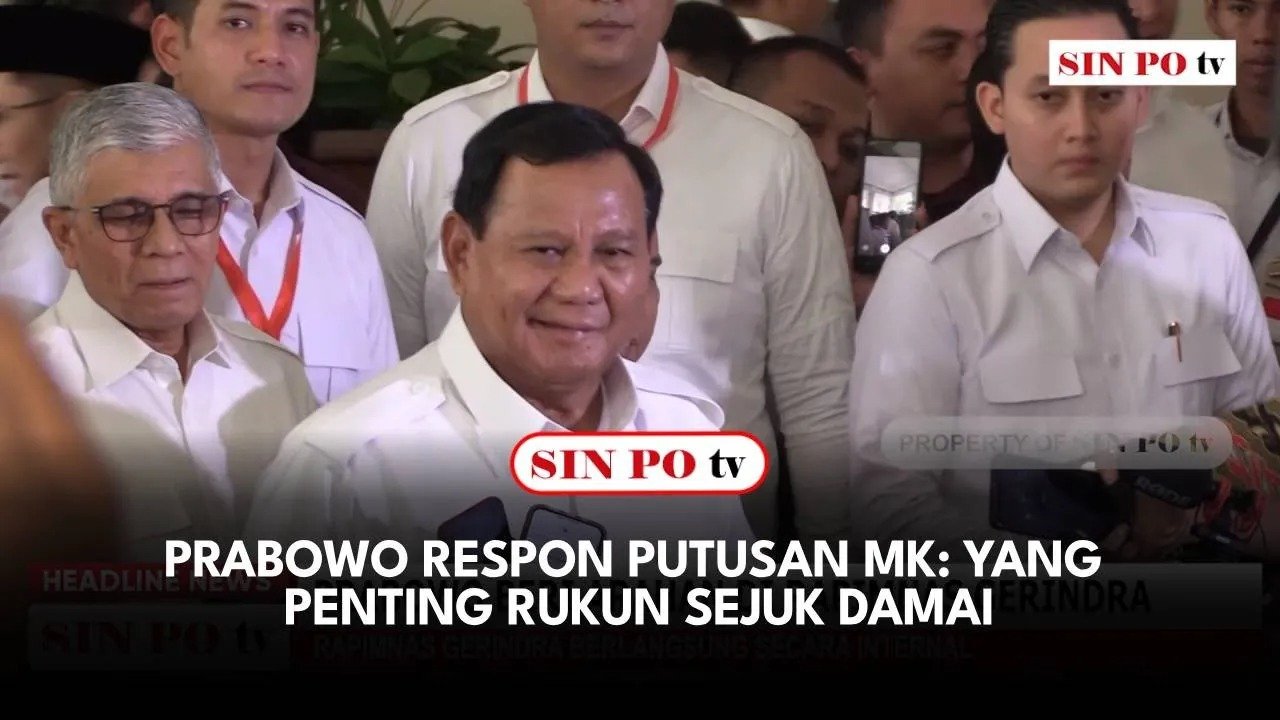 Prabowo Respon Putusan MK: Yang Penting Rukun Sejuk Damai