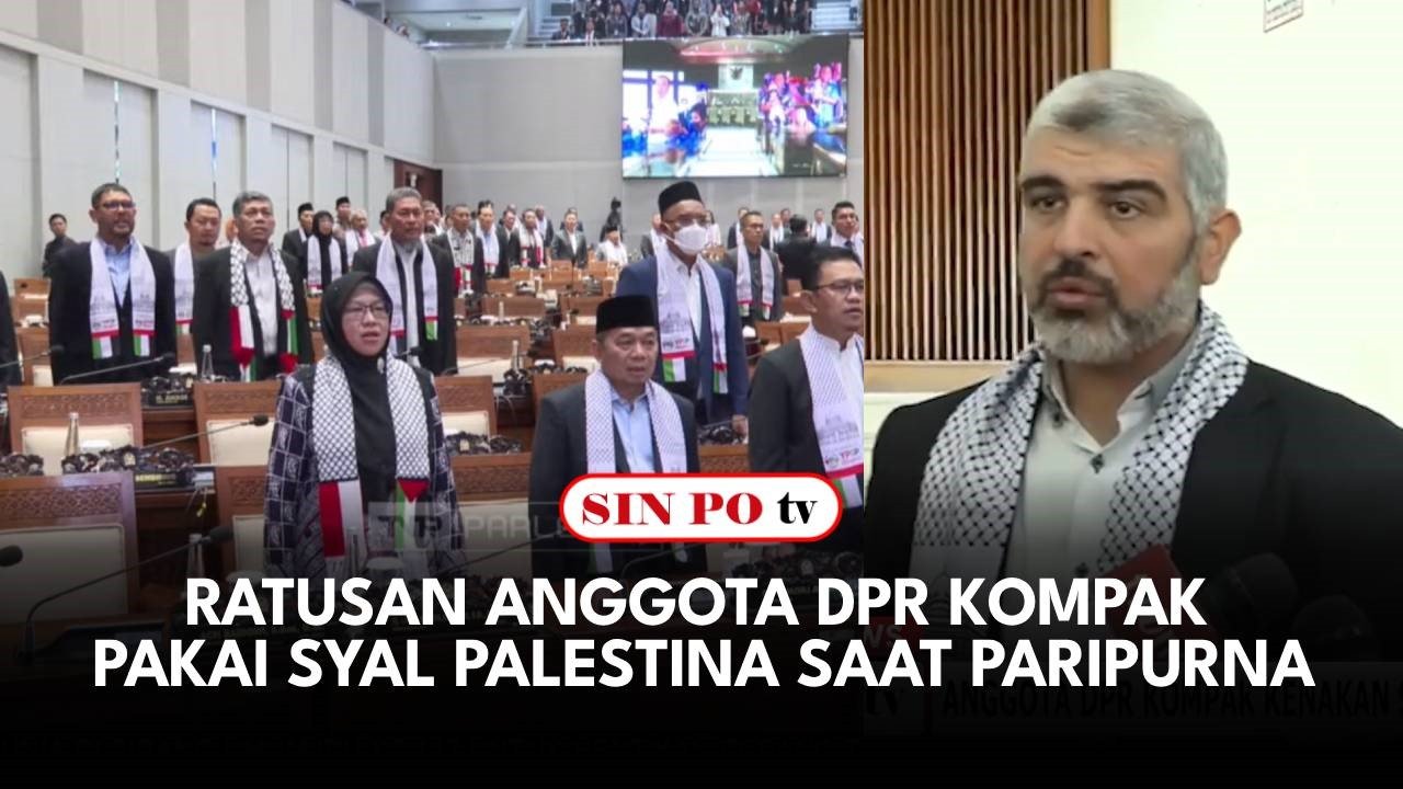 Ratusan Anggota DPR Kompak Pakai Syal Palestina Saat Paripurna