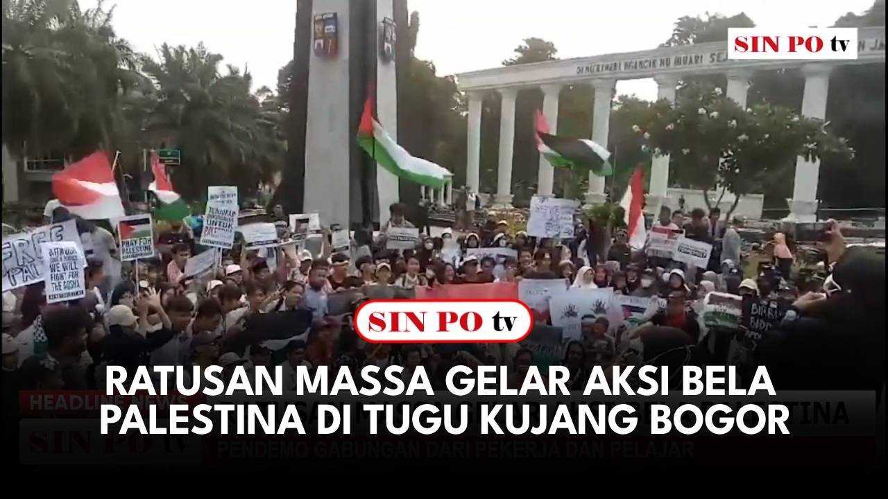 Ratusan Massa Gelar Aksi Bela Palestina Di Tugu Kujang Bogor