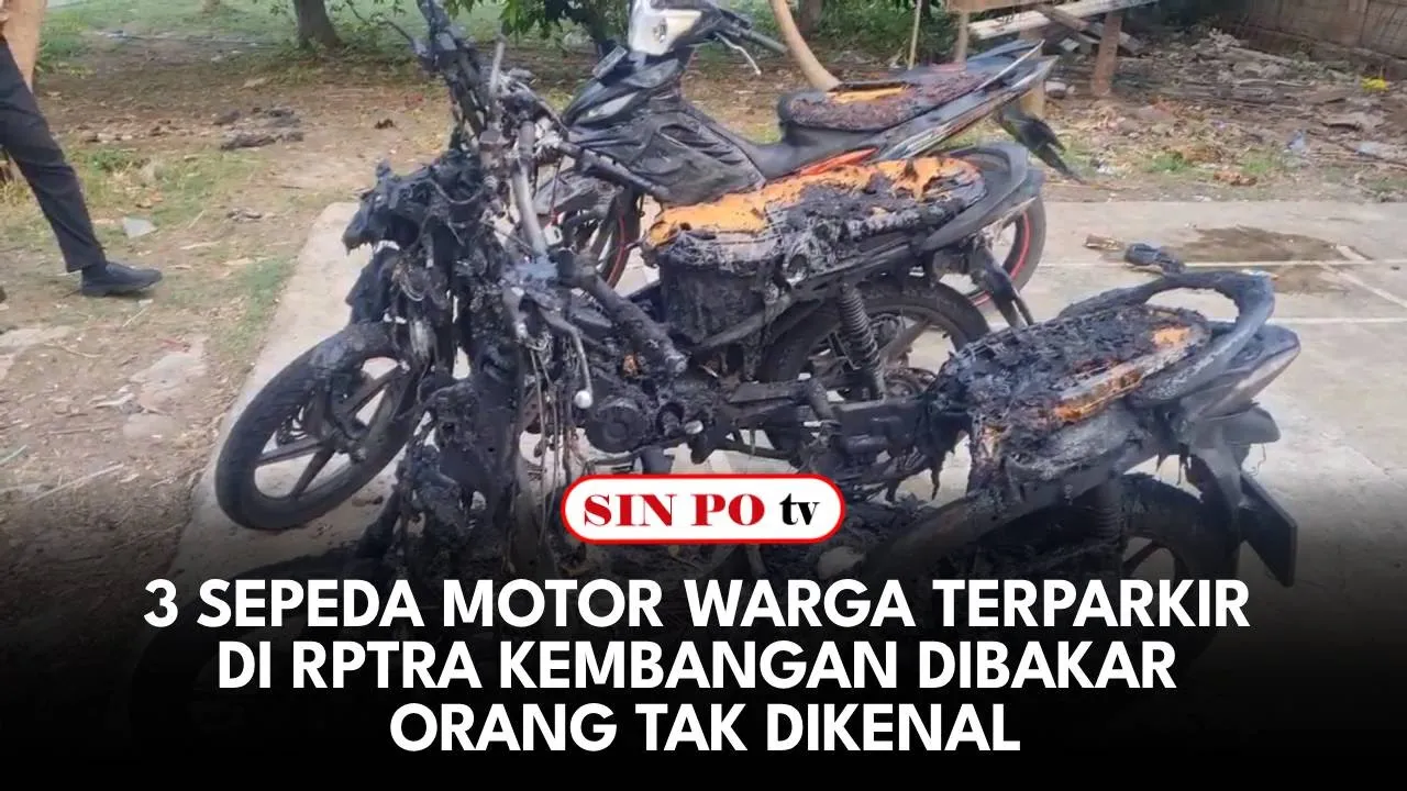 3 Sepeda Motor Warga Terparkir di RPTRA Kembangan Dibakar Orang Tak Dikenal