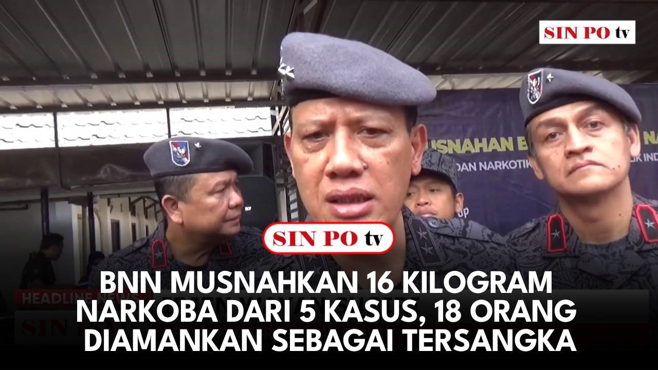 BNN Musnahkan 16 Kilogram Narkoba Dari 5 Kasus, 18 Orang Diamankan Sebagai Tersangka