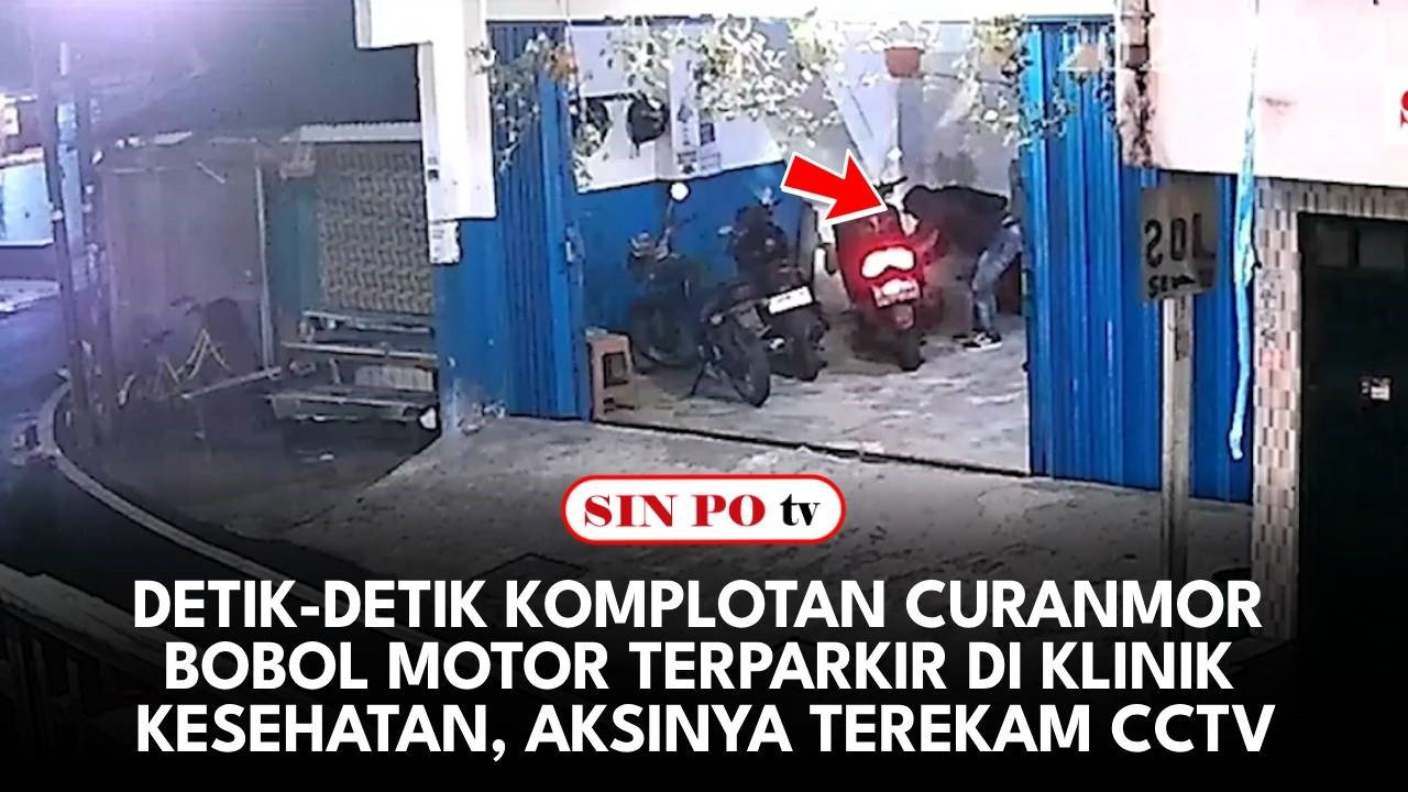 Detik-Detik Komplotan Curanmor Bobol Motor Terparkir di Klinik Kesehatan, Aksinya Terekam CCTV