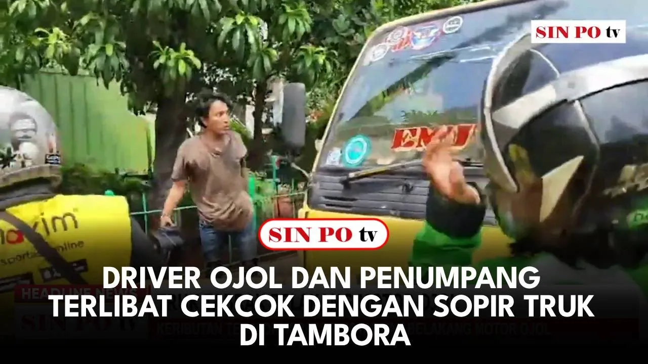 Driver Ojol dan Penumpang Terlibat Cekcok Dengan Sopir Truk di Tambora