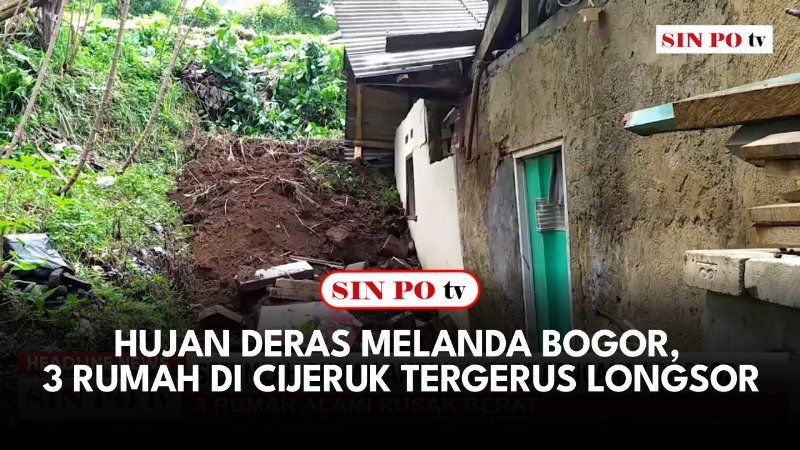 Hujan Deras Melanda Bogor, 3 Rumah di Cijeruk Tergerus Longsor