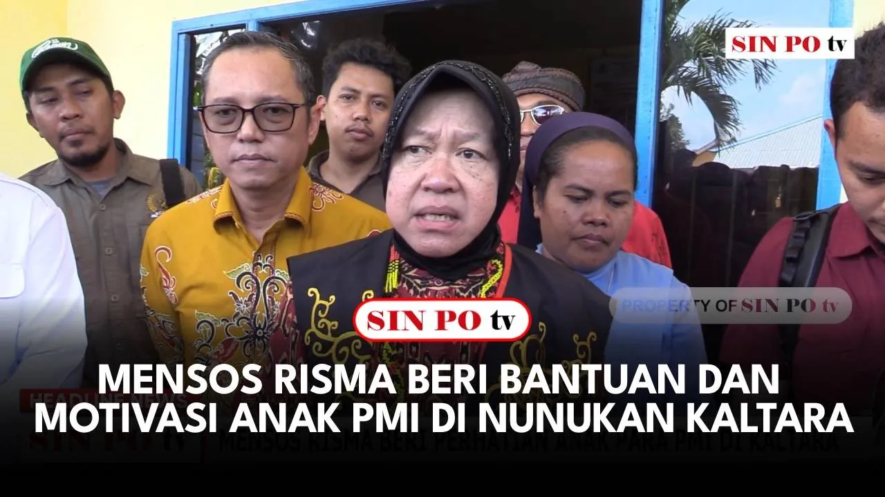 Mensos Risma Beri Bantuan dan Motivasi Anak PMI di Nunukan Kaltara