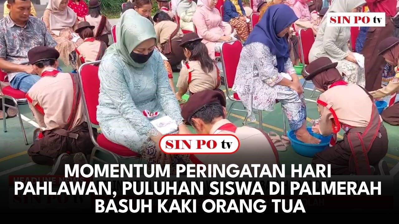 Momentum Peringatan Hari Pahlawan, Puluhan Siswa Di Palmerah Basuh Kaki Orang Tua