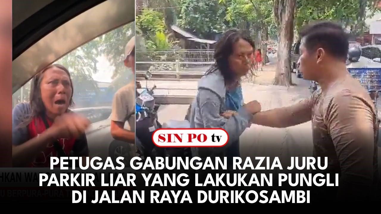 Petugas Gabungan Razia Juru Parkir Liar Yang Lakukan Pungli di Jalan Raya Durikosambi