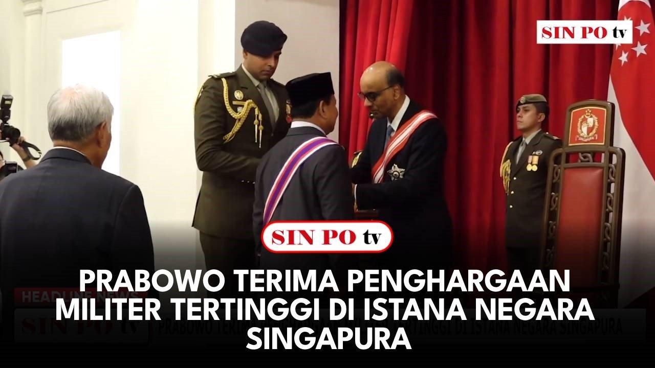 Prabowo Terima Penghargaan Militer Tertinggi Di Istana Negara Singapura