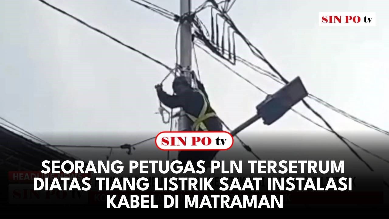 Seorang Petugas PLN Tersetrum Diatas Tiang Listrik Saat Instalasi Kabel Di Matraman