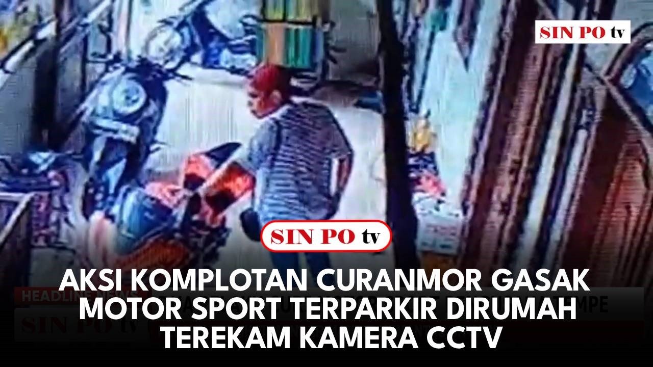 Aksi Komplotan Curanmor Gasak Motor Sport Terparkir Dirumah Terekam Kamera CCTV