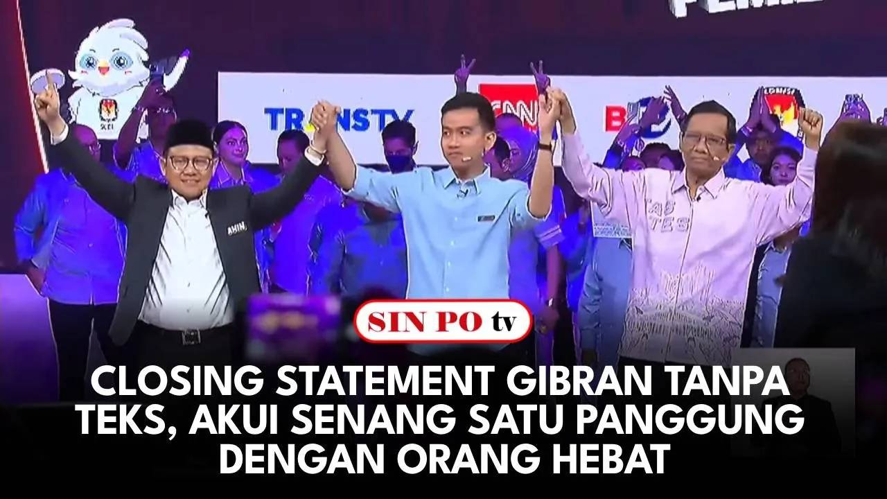 Closing Statement Gibran Tanpa Teks, Akui Senang Satu Panggung Dengan Orang Hebat