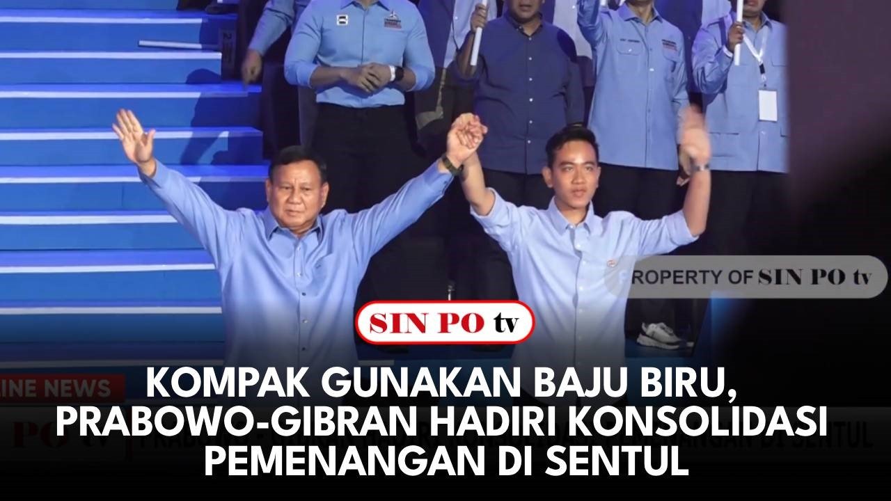 Kompak Gunakan Baju Biru, Prabowo-Gibran Hadiri Konsolidasi Pemenangan di Sentul