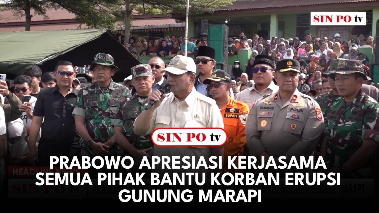 Prabowo Apresiasi Kerjasama Semua Pihak Bantu Korban Erupsi Gunung Marapi