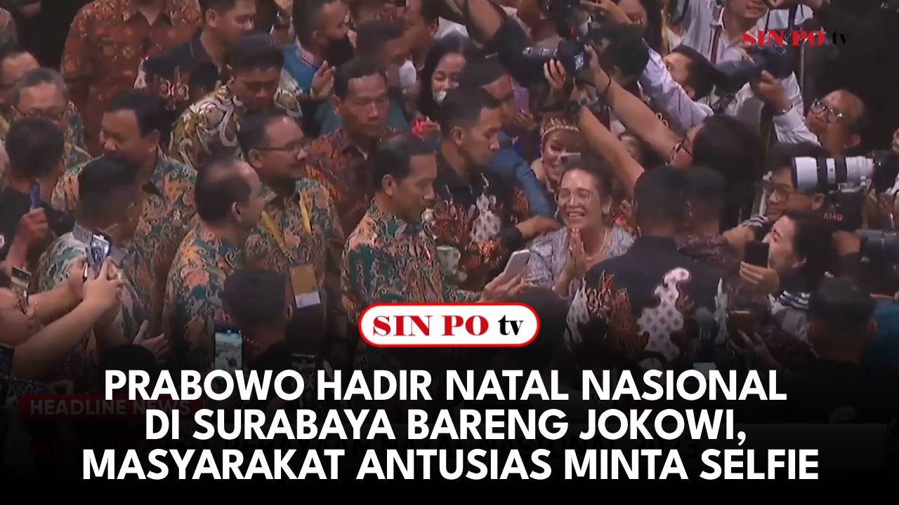 Prabowo Hadir Natal Nasional di Surabaya Bareng Jokowi, Masyarakat Antusias Minta Selfie