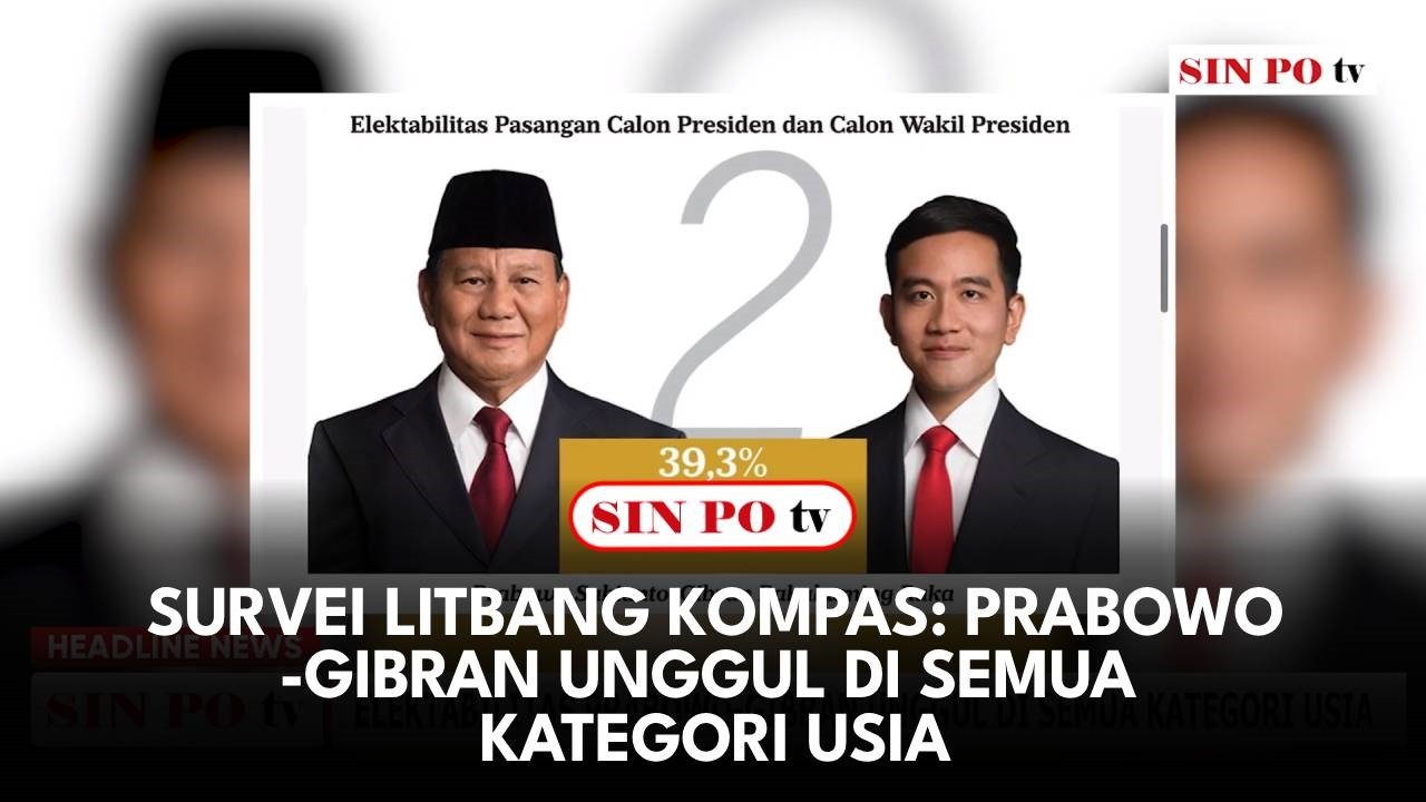 Survei Litbang Kompas: Prabowo-Gibran Unggul di Semua Kategori Usia