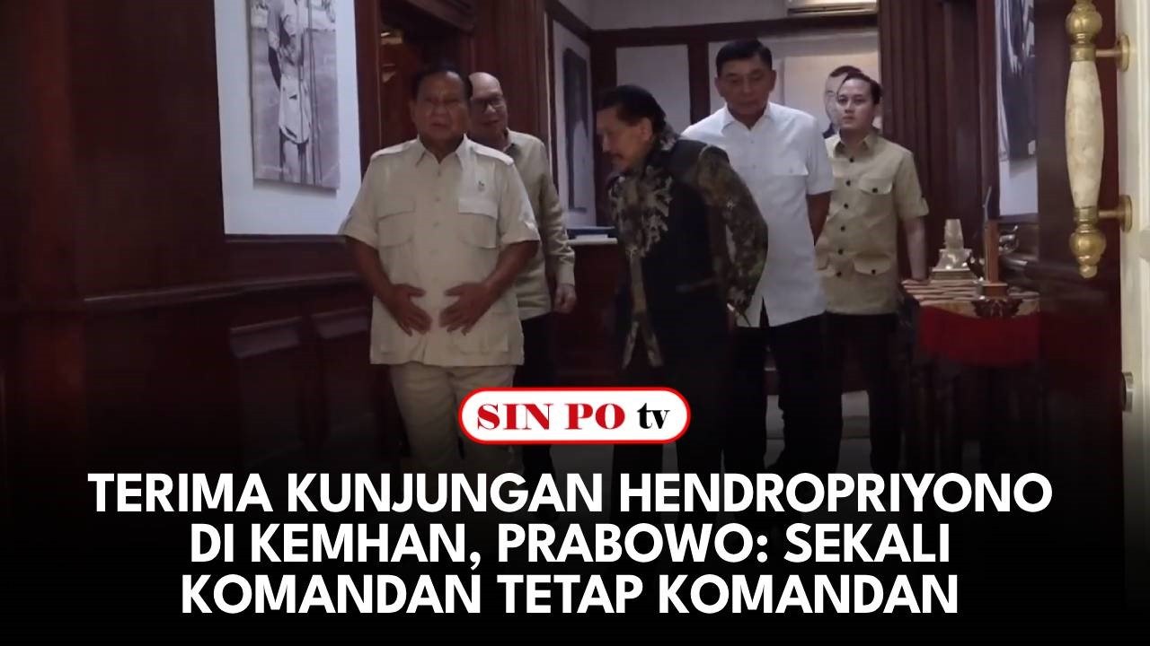 Menteri Pertahanan Prabowo Subianto menerima kunjungan silaturahmi Jenderal TNI Purnawirawan Abdullah Mahmud Hendropriyono di Kantor Kementerian Pertahanan Jakarta