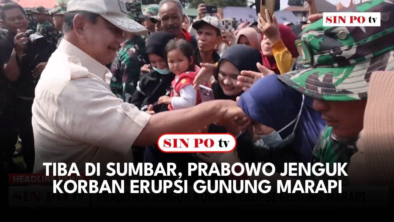 Tiba Di Sumbar, Prabowo Jenguk Korban Erupsi Gunung Marapi