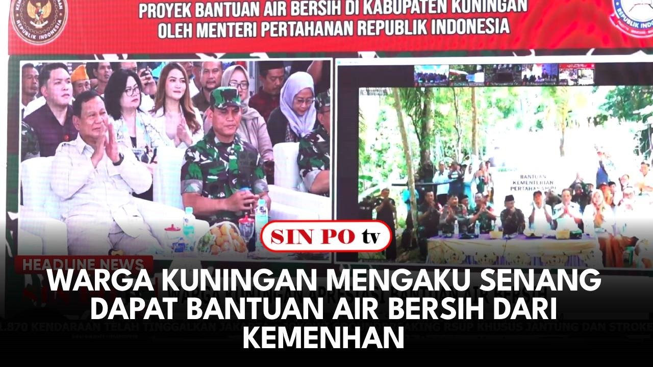 Warga Kuningan Mengaku Senang Dapat Bantuan Air Bersih Dari Kemenhan