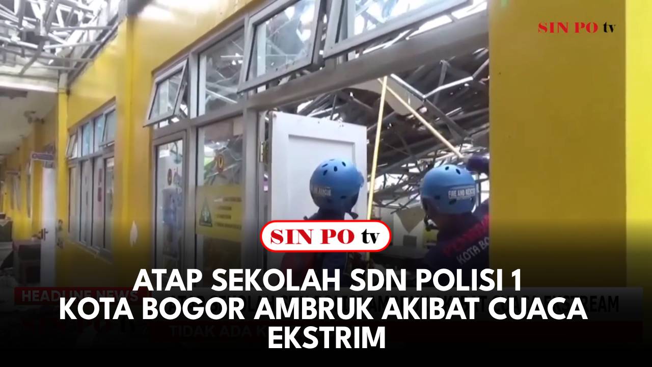 Atap Sekolah SDN Polisi 1 Kota Bogor Ambruk Akibat Cuaca Ekstrim