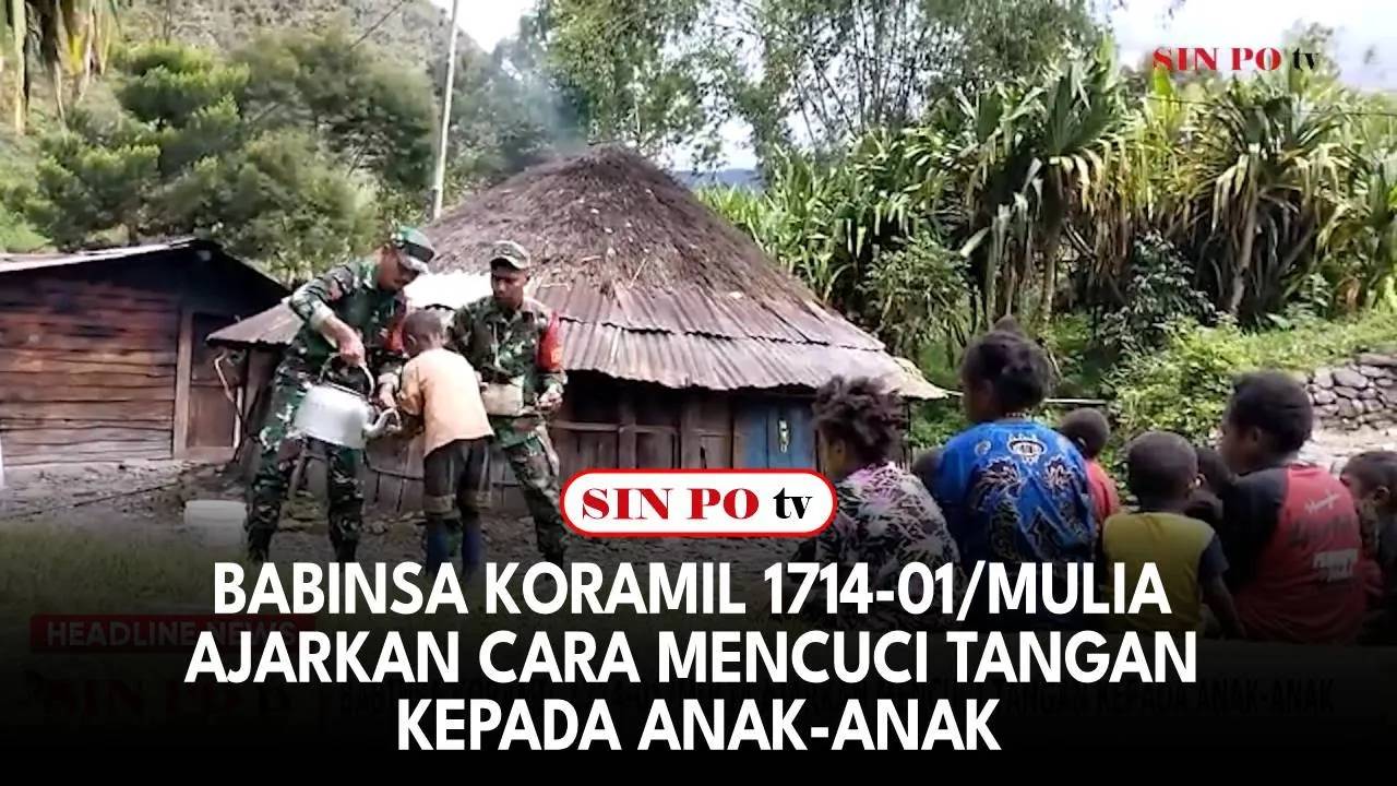 Babinsa Koramil 1714-01/Mulia Ajarkan Cara Mencuci Tangan Kepada Anak-Anak