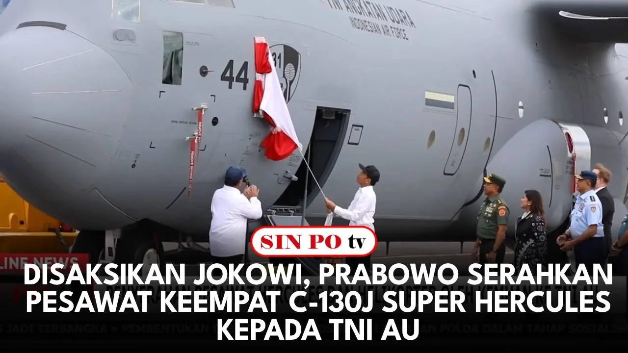 Disaksikan Jokowi, Prabowo Serahkan Pesawat Keempat C-130J Super Hercules Kepada TNI AU
