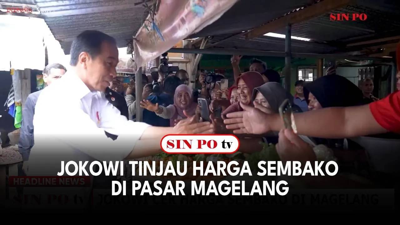 Jokowi Tinjau Harga Sembako di Pasar Magelang