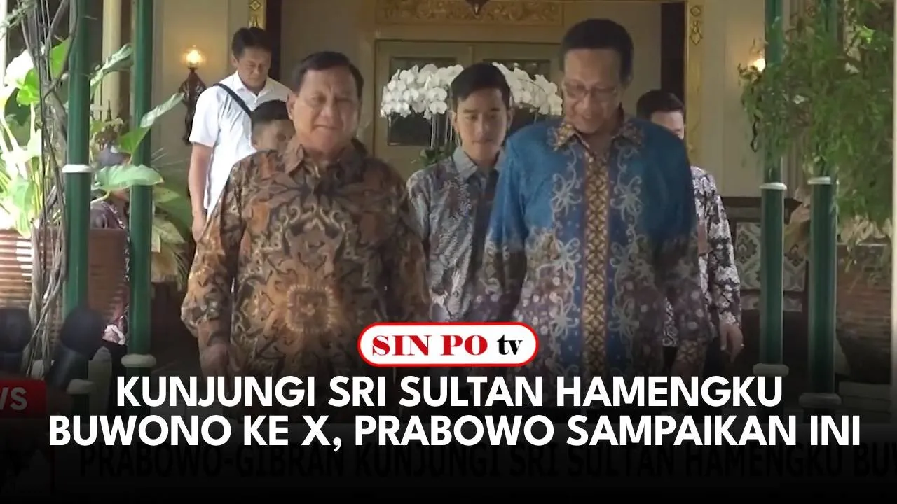 Kunjungi Sri Sultan Hamengku Buwono ke X, Prabowo Sampaikan Ini