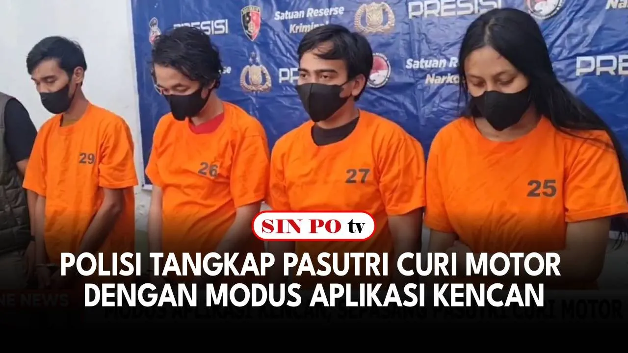 Polisi Tangkap Pasutri Curi Motor Dengan Modus Aplikasi Kencan