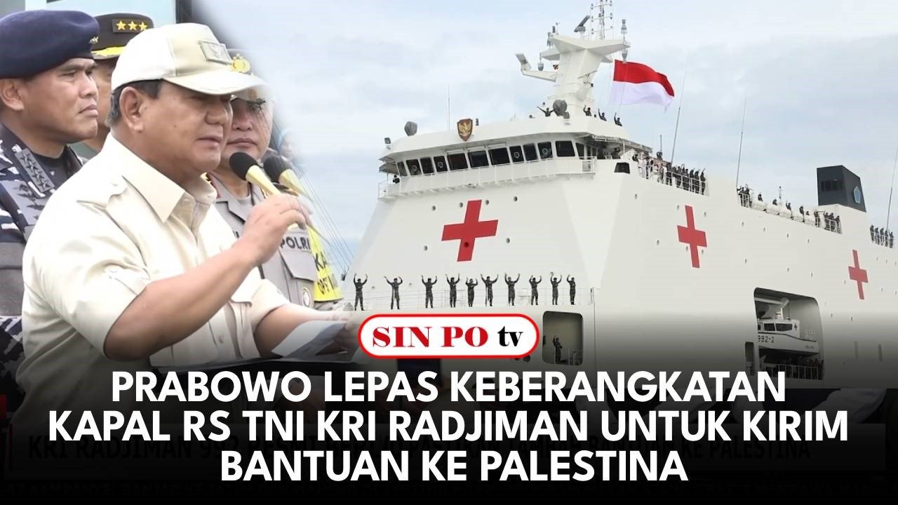 Prabowo Lepas Keberangkatan Kapal RS TNI KRI Radjiman untuk Kirim Bantuan ke Palestina