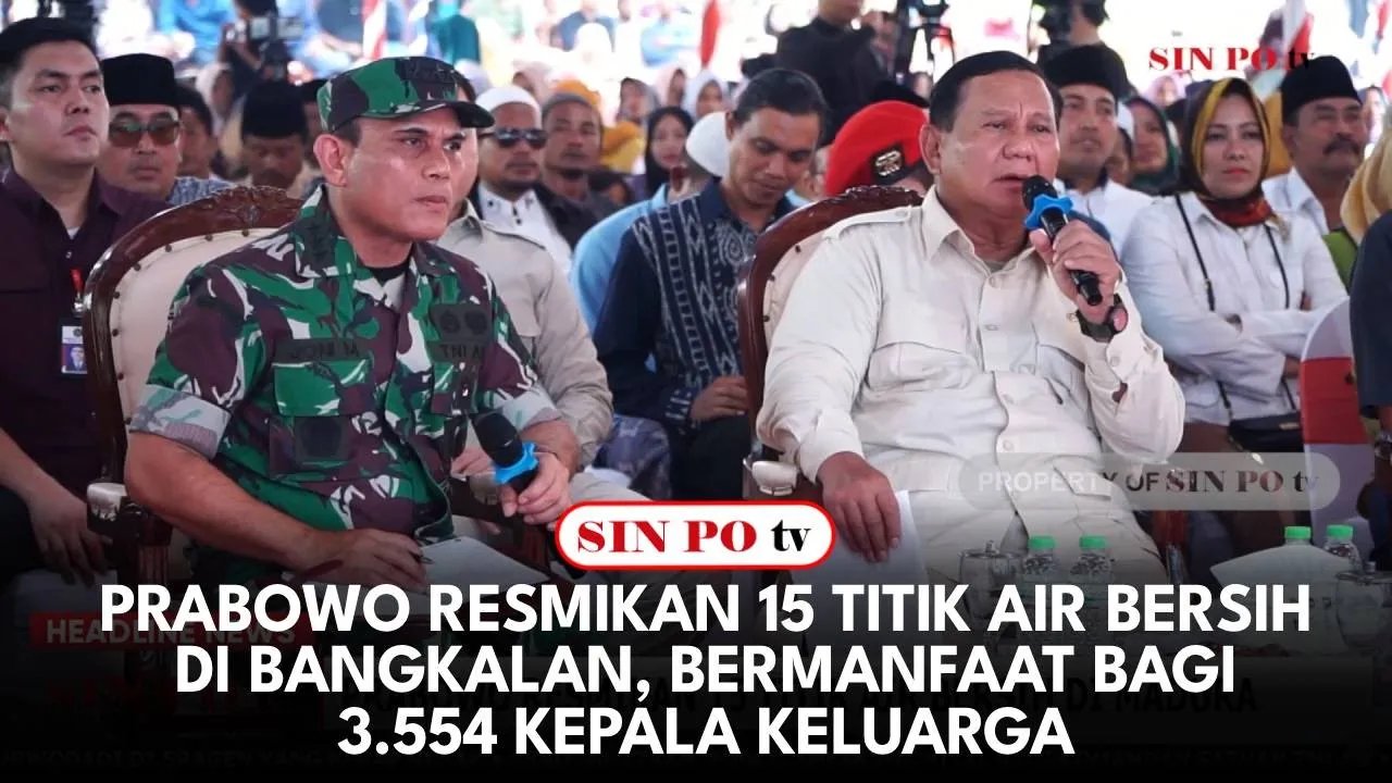 Prabowo Resmikan 15 Titik Air Bersih di Bangkalan, Bermanfaat Bagi 3.554 Kepala Keluarga