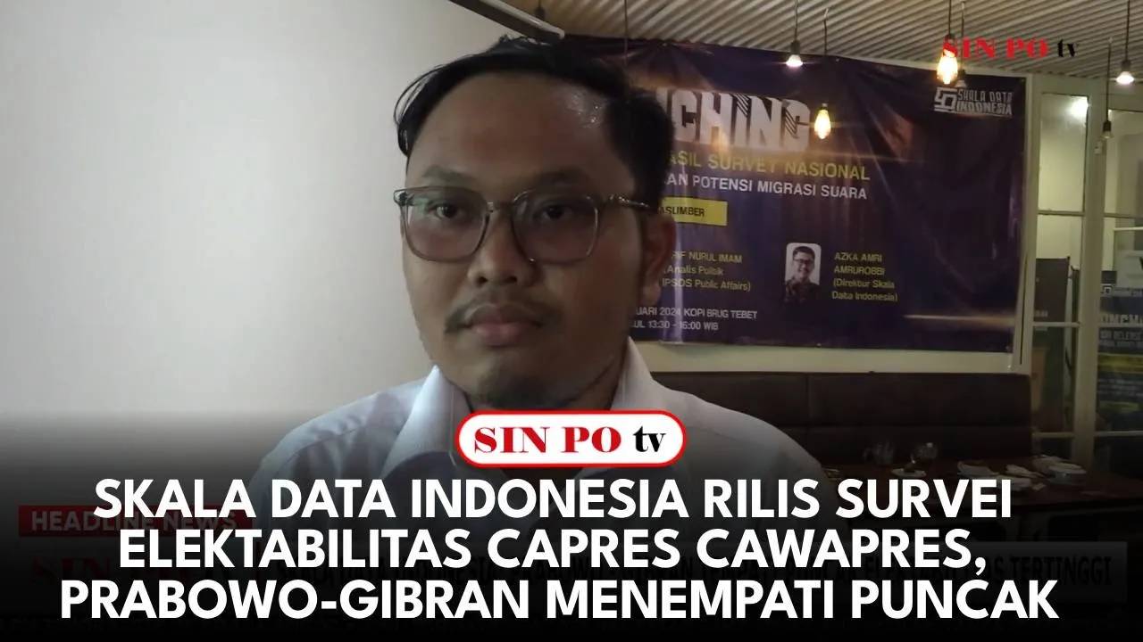 Skala Data Indonesia Rilis Survei Elektabilitas Capres Cawapres, Prabowo-Gibran Menempati Puncak