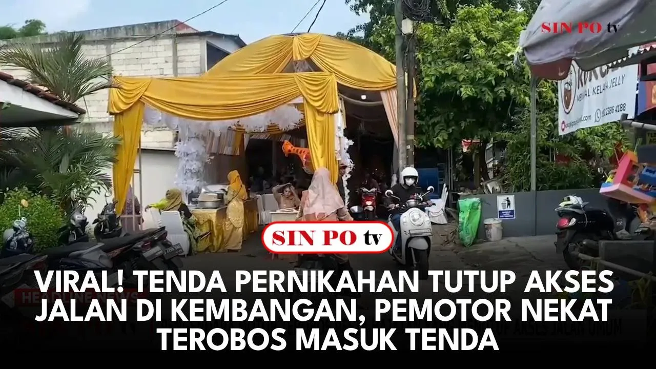 Viral! Tenda Pernikahan Tutup Akses Jalan Di Kembangan, Pemotor Nekat Terobos Masuk Tenda