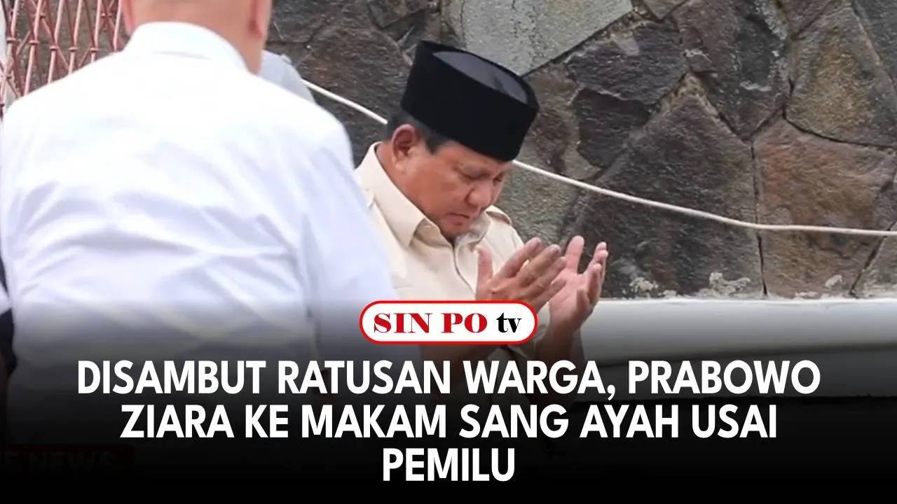 Disambut Ratusan Warga, Prabowo Ziara ke Makam Sang Ayah Usai Pemilu