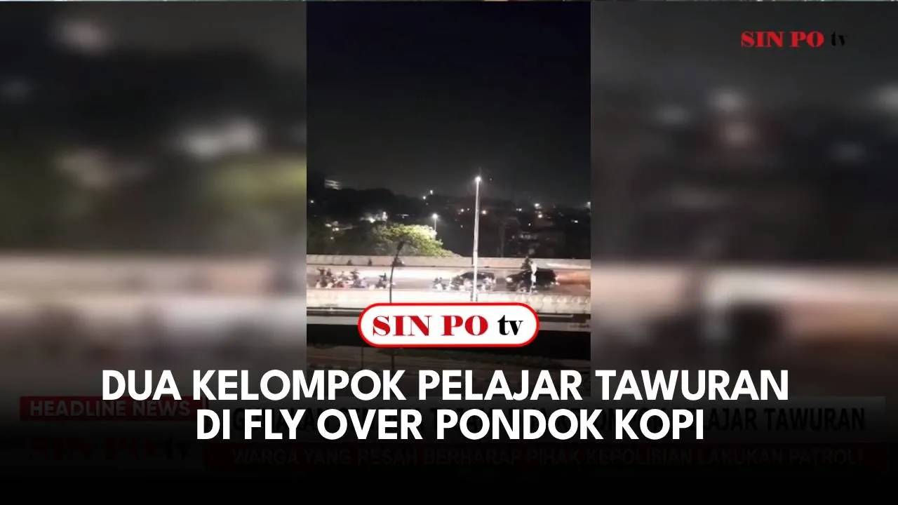 Dua Kelompok Pelajar Tawuran di Fly Over Pondok Kopi