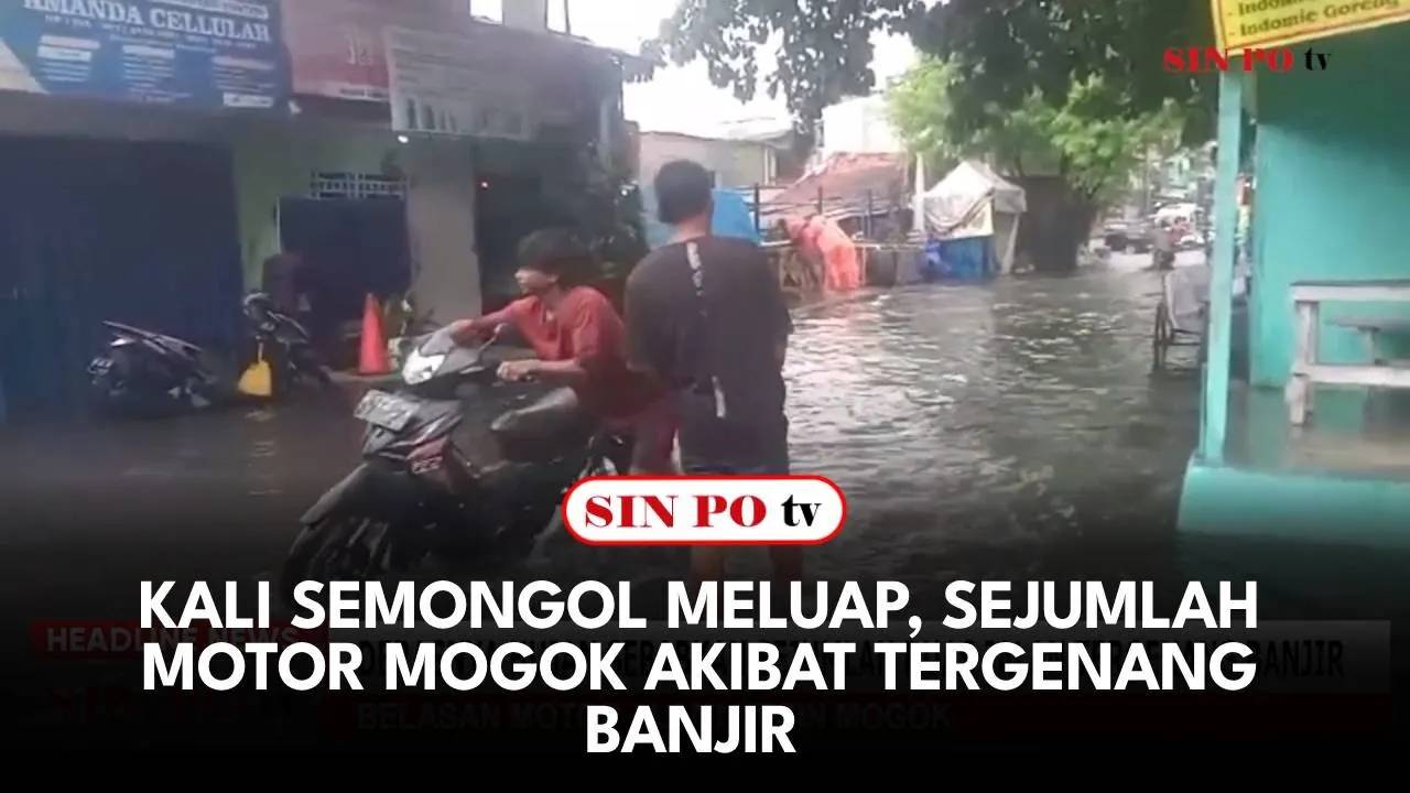 Kali Semongol Meluap, Sejumlah Motor Mogok akibat Tergenang Banjir