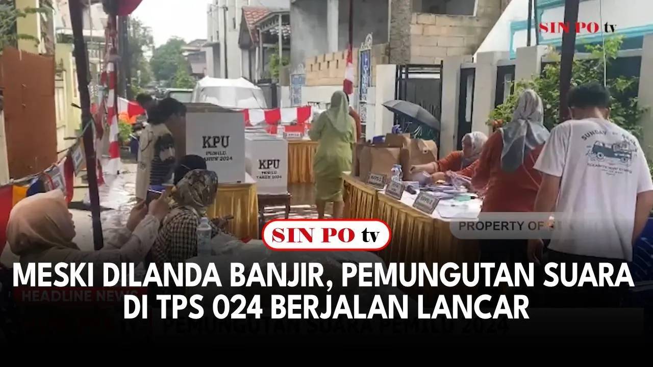 Meski Dilanda Banjir, Pemungutan Suara di TPS 024 Berjalan Lancar