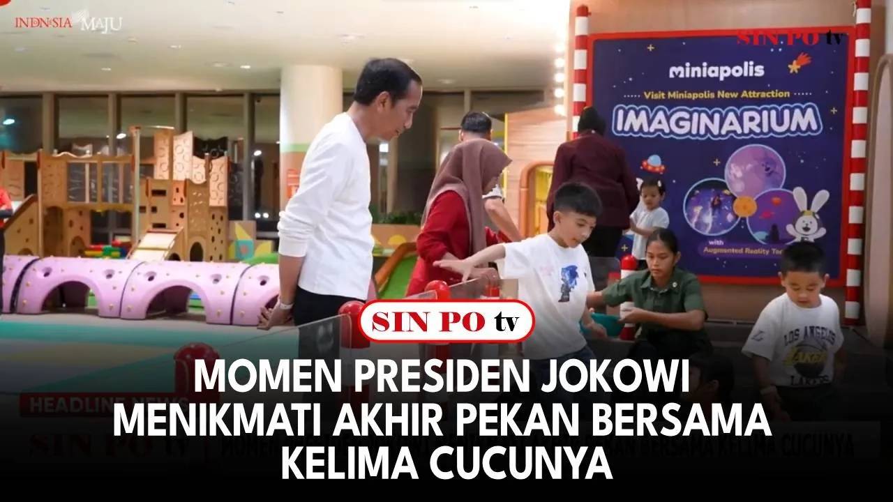 Momen Presiden Jokowi Menikmati Akhir Pekan Bersama Kelima Cucunya