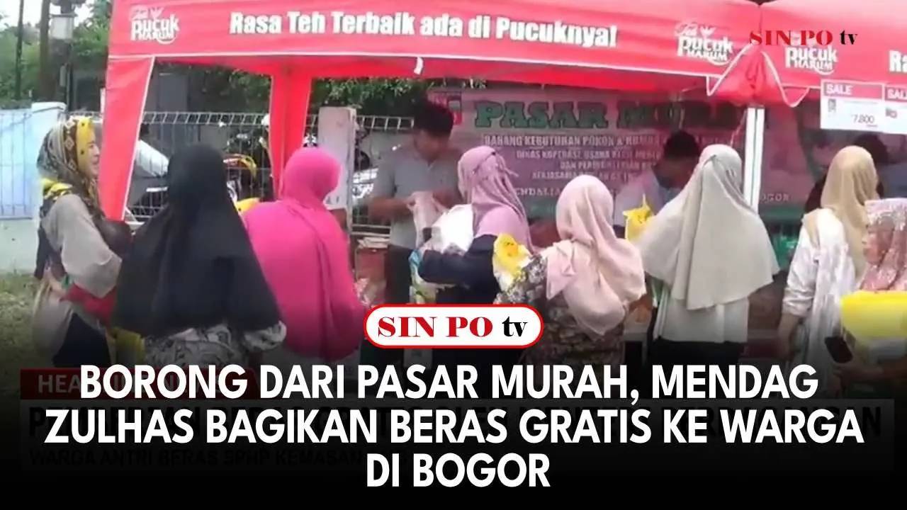 Borong dari Pasar Murah, Mendag Zulhas Bagikan Beras Gratis Ke Warga Di Bogor