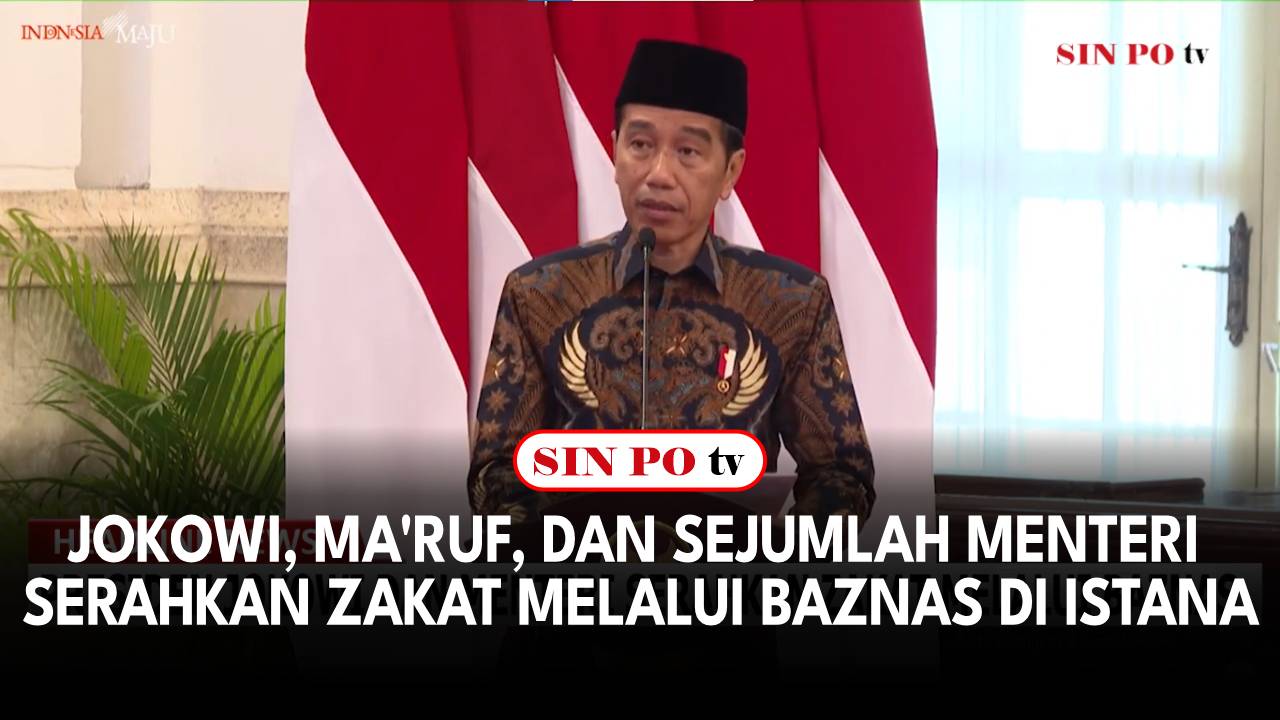 Jokowi, Ma'ruf, Dan Sejumlah Menteri Serahkan Zakat Melalui Baznas di Istana