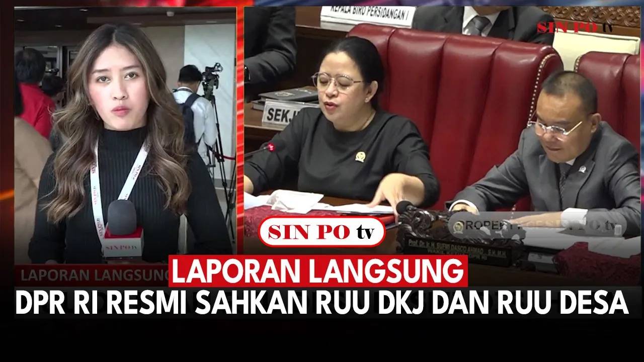 Laporan Langsung : DPR RI Resmi Sahkan RUU DKJ Dan RUU Desa