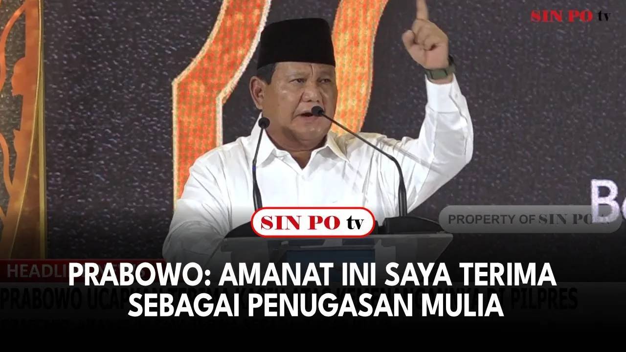 Presiden terpilih 2024 Prabowo Subianto mengucapkan rasa terima kasih kepada Tim Kampanye Nasional dan Tim Kampanye